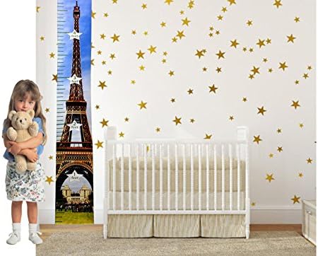 Colorful Height Chart -Growth Chart For Girls - Boys - Kids by Suhashop with Digital Printing | Baby Shower Gift-Nursery Wall Decor-Measure Growth &amp; Height. (EIFFEL TOWER)
