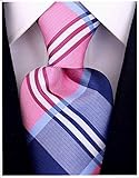 Scott Allan Mens Buffalo Plaid Necktie - Pink/Bue