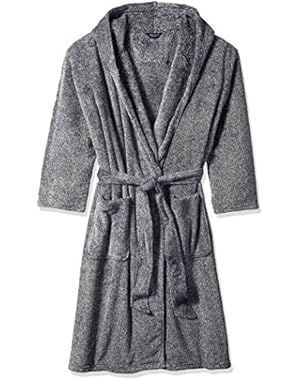 Men's Tweed Plush Robe with Hood