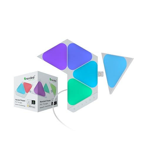 Nanoleaf Shapes WiFi and Thread Smart RGBW 16M+ Color LED Dimmable ...