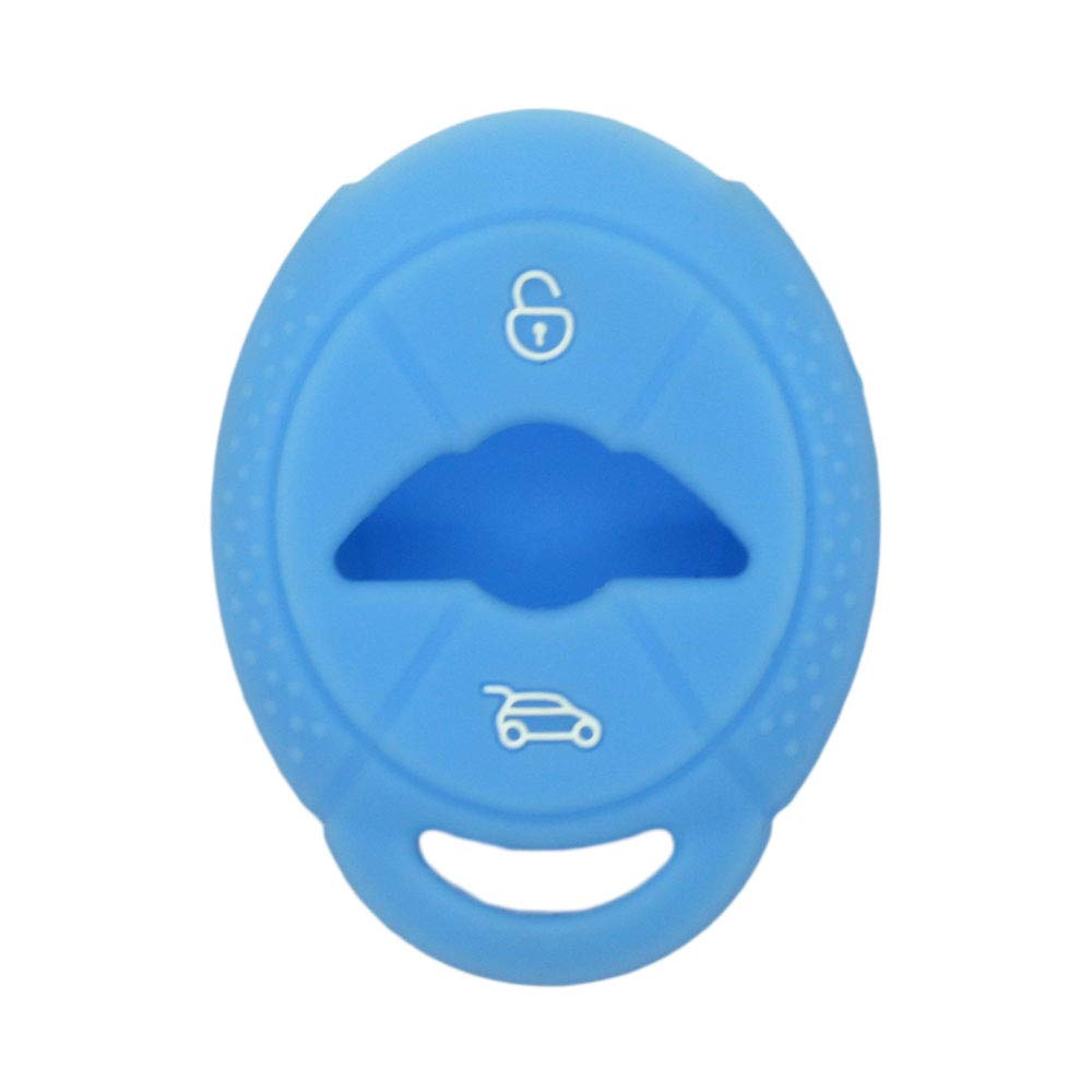 BROVACS Silicone Cover Protector Case Holder Skin Jacket Compatible with BMW Mini Cooper 3 Button Remote Key Fob CV4904 Light Blue
