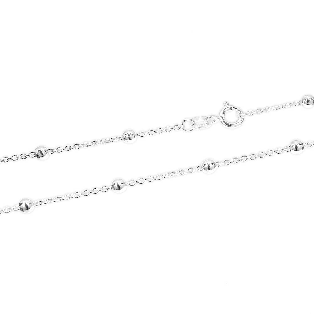 NKlaus 925 sterling silver bracelet 18,5cm anchorchain round with 9 ball 1916