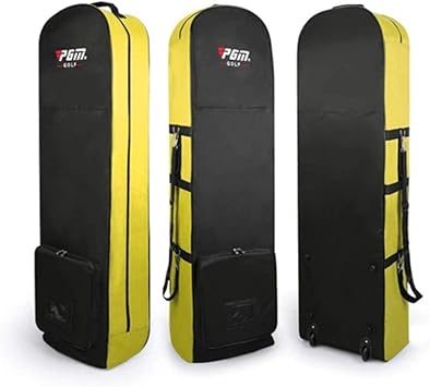 Amazon Honsan ゴルフ バッグ用 カバー 収納 保管 雨 や 雪 から 守る 移動に便利なキャスター付き トラベルキャリー キャディ バッグ トラベルカバー トラベルケース ゴルフバッグ カバー トラベルバッグ イエロー Honsan メンズキャディバッグ