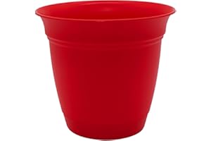 The HC Companies Eclipse Round Planter with Saucer - Outdoor & Indoor Plant Pot with Drainage Holes - Lightweight, UV-Resista