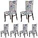 SoulFeel 6 x Soft Spandex Fit Stretch Short Dining Room Chair Covers with Printed Pattern, Banquet Chair Seat Protector Slipcover for Home Party Hotel Wedding Ceremony (Style 5)