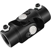Piodelo Single U-Joint Steering Shaft - 3/4" DD X 3/4" DD, 83mm Long, 35° Working Angle, Black
