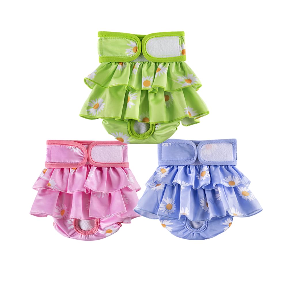Photo 1 of Washable Dog Diapers Female, 3 Pack Reusable Diapers, Highly Absorbent Diaper for Female Dog in Heat, Incontinence, Excitable ? XL Size?Waist Circumference Between 23.5-32 inches?