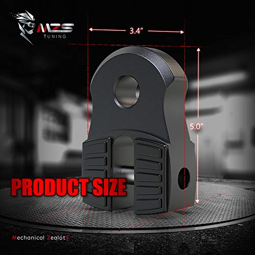 MZS Winch Shackle, Flat Towing Hook Mount with Iron Pin & Rubber Guard - 30,000 LB Capacity Universal Fit for ATV UTV SUV Pickup Trucks - Black - Image 4