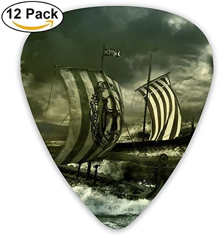 Fantasy Dragon Boat Fashion Celluloid Printing Guitar Picks 12 Pack