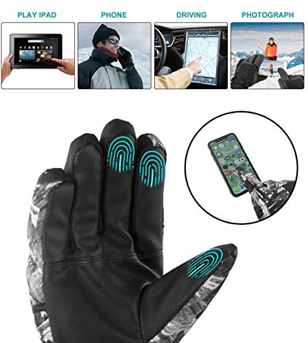 image for Muryobao Women Winter Warm Ski Gloves Waterproof Windproof Touch Scree