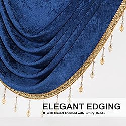 ELKCA Thick Chenille Window Curtains Valance for