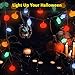 Brizled Skull Pumpkin Halloween Lights, 32 LED 13.12ft Pumpkin Lights Skull Lights string, Battery Jack-O-Lantern Halloween String Lights, Indoor & Outdoor Party and Halloween Decorations, Multicolor