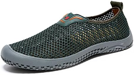 CIROHUNER Men’s Breathable Mesh Slip-On Loafers Outdoor Sport Shoes (6.5, Green)