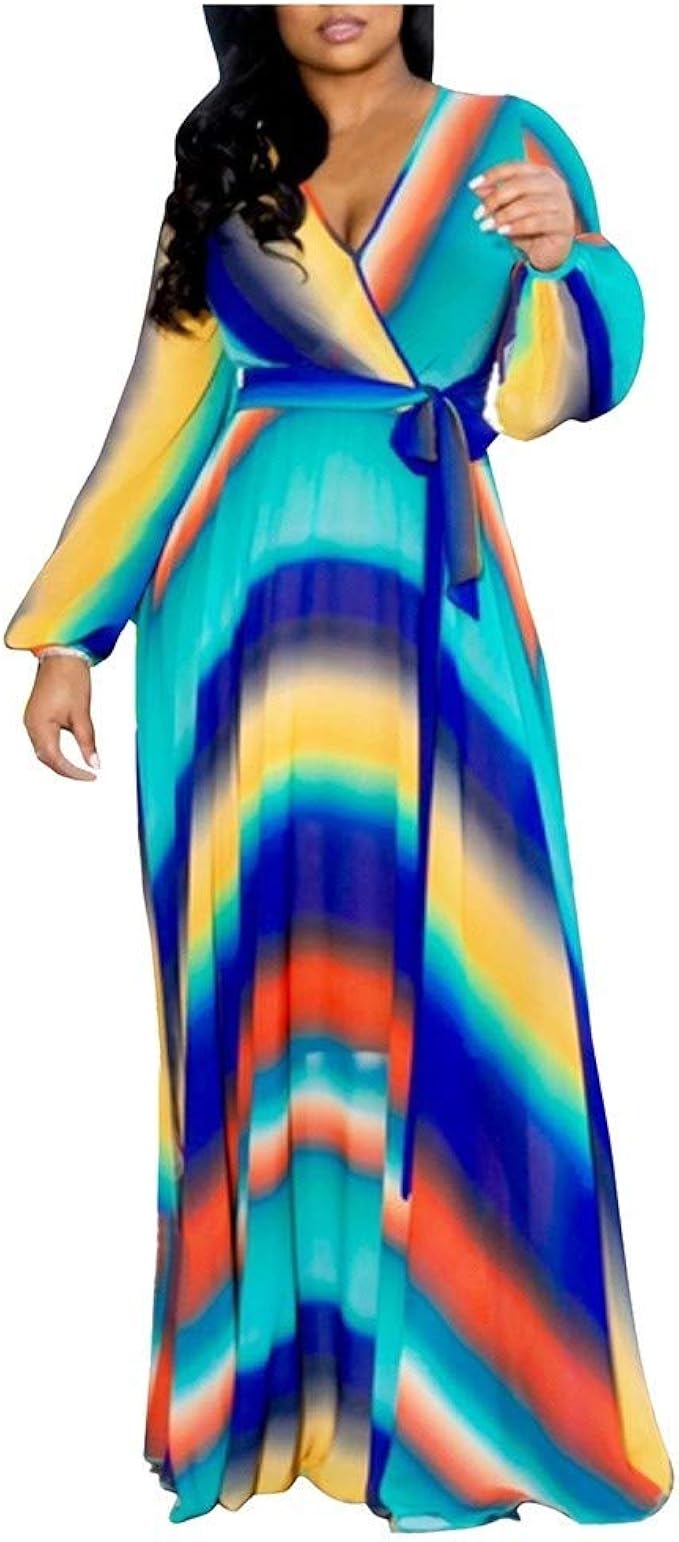 long sleeve multicolor dress