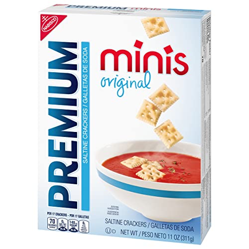 PREMIUM ORIGINAL MINI SALTINE CRACKERS, LUNCH SNACKS, 11 OZ