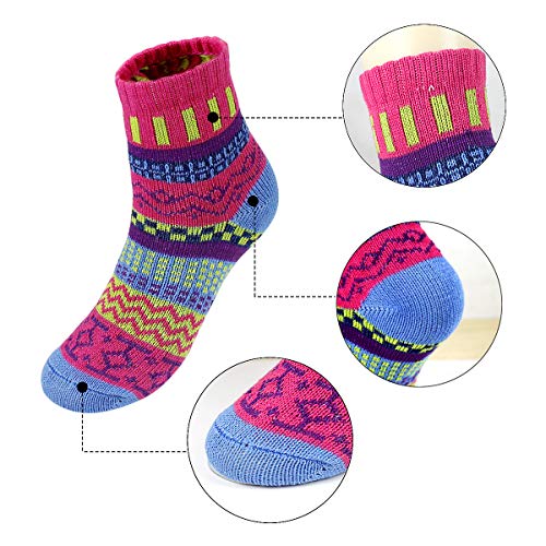 [- Dokpav 5 Pairs Wool socks, Women socks Winter socks Thick Wool Crew Thermal Socks Mid tube socks