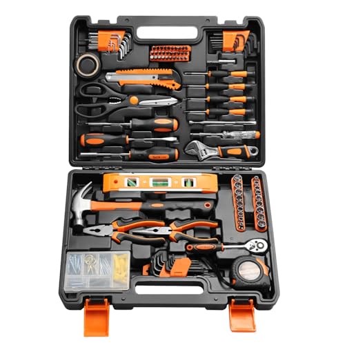 Juego de Herramientas de 144 En 1,Kit de Herramientas Manuales Portátiles con Caja de Herramientas,Set de Herramientas Mecánicas para Reparaciones Diarias y DYI