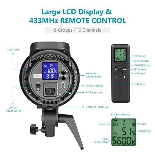 Neewer-SL-60W-LED-Video-Light-White-5600K-Version-60W-CRI-95-TLCI-90-with-Remote-Control-and-Reflector-Continuous-Lighting-Bowens-Mount-for-Video-Recording-Children-Photography-Outdoor-Shooting