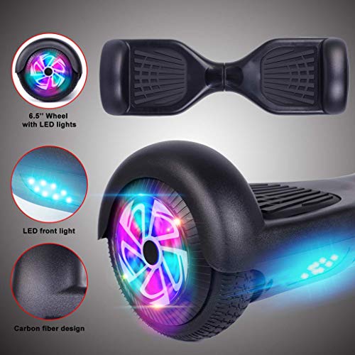 Scooter, Electric Unicycle Self Balancing Control Scooter Mini Smart Scooter 2 Wheels iPad Cover Low Battery Protection LED Works (White)