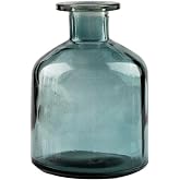 SHUILING Glass Bud Vase, 1pc Small Vases for Flowers, Decorative Glass Bottles, Mini Flower Vases Centerpiece for Wedding, Vintage Vase for Rustic Home Decor, Living Room, Office Desk (250ml-green)