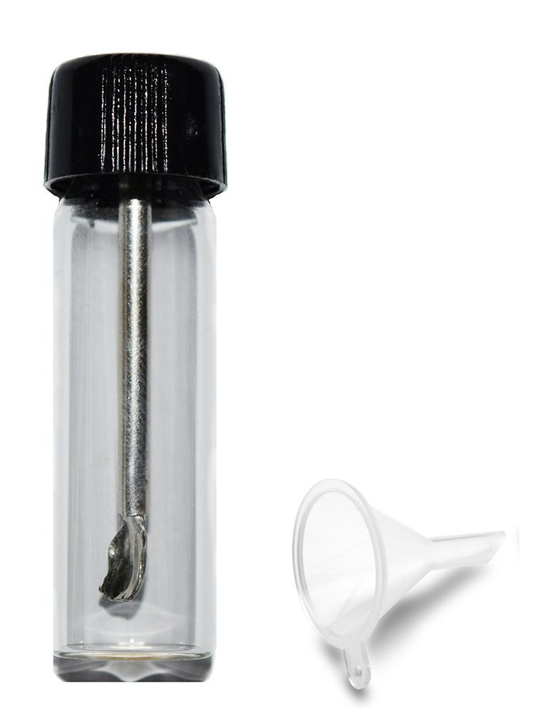 iSnuff Small Glass Bottle with Snuff Spoon Strong Vial Pocket W Mini Funnel - Bullet Glass Vial