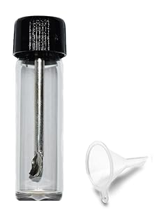 iSnuff Small Glass Bottle with Snuff Spoon Strong Vial Pocket W Mini Funnel - Bullet Glass Vial