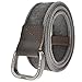 Ayliss Men's Double D-Ring Canvas Belt Genuine Leather Trimming Casual Belt,#1 Black