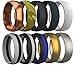 Keepfit Silicone Wedding Ring for Men - 10 Pack - The Ultimate Silicone Wedding Band Rubber Wedding Ring Set(Standard, 12 (23.81mm Inner diam))