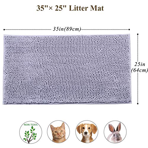 Vivaglory Cat Litter Mat Litter Trapping, 35"× 25" Cat Litter Rug with