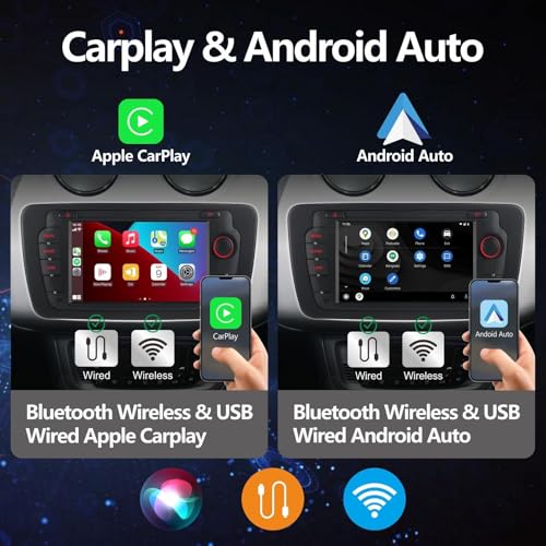Car Radio for Seat Ibiza 6J 2009-2014 Wireless Radio Carplay/Android Car IPS Touch Screen/Bluetooth/Mirror Link/FM/AM/RDS/USB