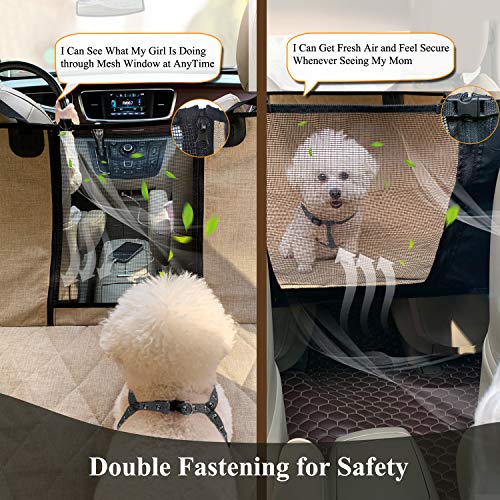 Vivaglory Dog Car Seat Cover, Mesh Visual Window with Extra Strap & Buckles, Waterproof
