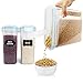 MCIRCO Large Cereal Container Keeper - Set of 3 Plastic Storage 4L (135.2 Oz) Containers, Airtight, Leakproof seal Lids - Suitable For Flour, Sugar - With 20 pcs chalkboard lables