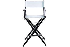 Filmcraft Tall Director's Chair (White Canvas, Black Frame)