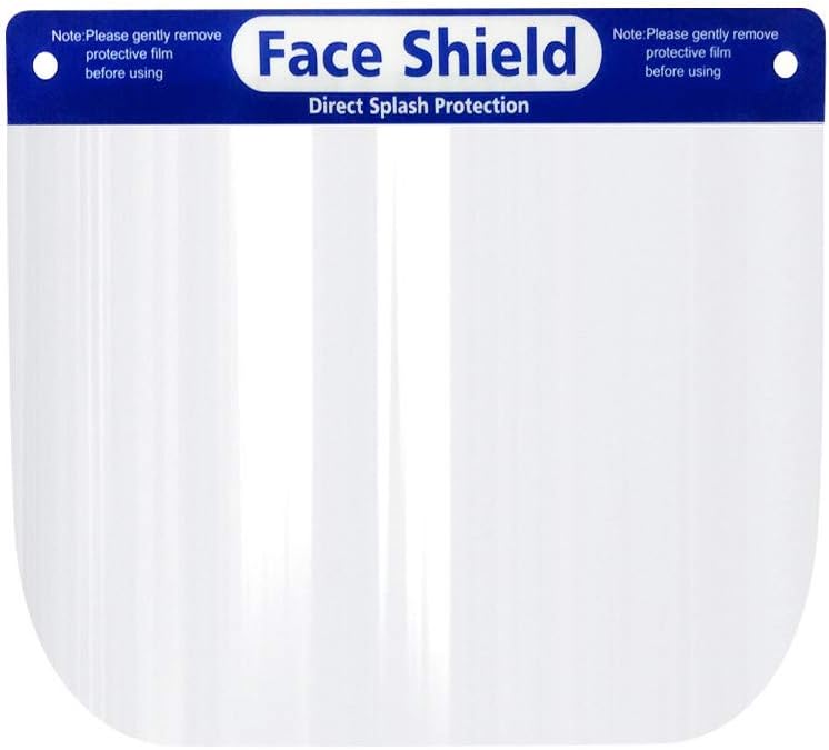 SHUDAGE Safety Face Shield , All-Round Protection Cap with Clear Wide Visor Spitting Anti-Fog Lens, Lightweight Transparent Shield with Adjustable Elastic Band for Men Women (1PC)