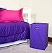 Folding Laundry Basket, Solid Purple with Handles – High-Strength Polymer Construction – Folds for Easy Storage and Transportation