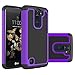 LG K8 Case, LG Escape 3 Case, LG Phoenix 2 Case, NOKEA [Shock Absorption] Hybrid Armor Defender Protective Case Cover for LG Escape 3 / LG Phoenix 2 / LG K8 (Purple)