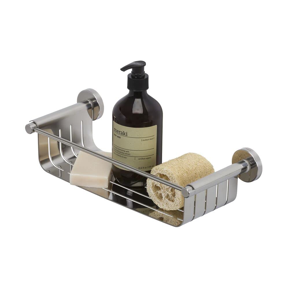 Tiger Boston Shower Basket Large, Stainless Steel Polished, 36.5 x 9 x 13.7 cm