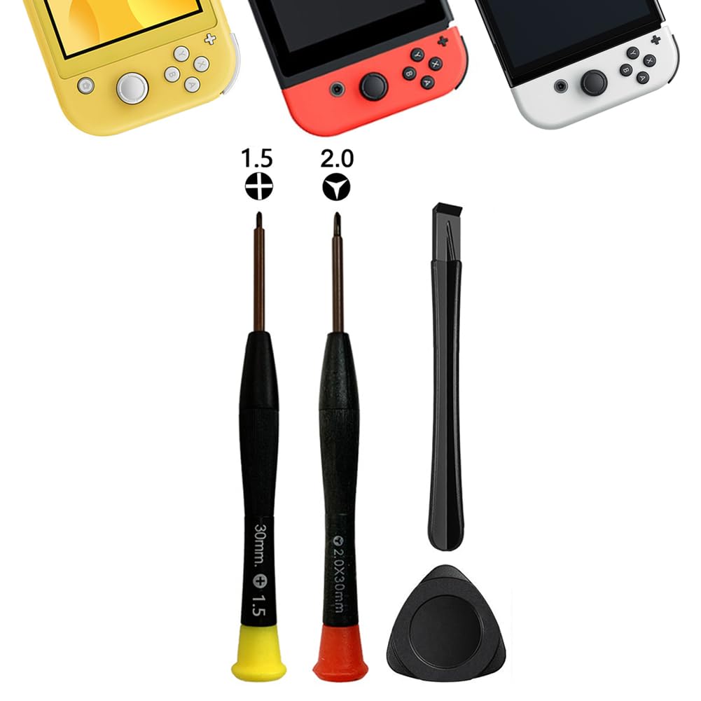 MYPUQIAO Repair Tool Kit for Nintendo Switch/Switch Lite/Switch OLED/Switch 2 - Includes PH000 (+1.5), Y00 (Y2.0) Screwdrivers, Pry Bar, Triangle Paddle.(NS-4)
