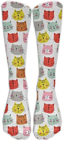 Unisex Cotton Cute Cat Meow Face Compression Sports Socks