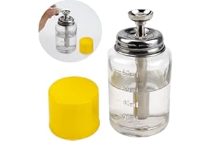 FERCAISH 110ml 1 Touch Clear Glass Bottle, Professional Clear Glass Pump Dispenser Bottle with Measuring Scales, for Nail Polish Remover, Alcohol or Other Liquids