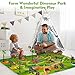 25Pcs Dinosaur Toys, 13Pcs Dinosaur Figures & Large Activity Play Mat & 6 Trees & 4 Rocks, Educational Realistic Dinosaur Playset for Kids, Boys, Girls, Perfect Dinosaurs Toys Gifts for Kids