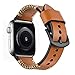 KARTICE Compatible with Apple Watch Band 44mm Series 5 Leather Bands for iWatch 4 3 2 1 Men Women Handmade Vintage Replacement Strap (Brown 44mm/42mm)