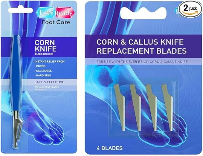 Ever Ready Corn & Callus Remover Kit with 4 Extra Blades | Foot Care Tool for Hard, Dry & Cracked Heels | Pedicure Tool for Smooth & Healthy Feet | Instant Relief