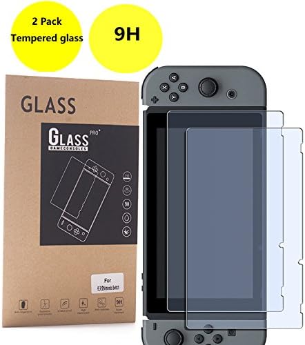 KUNLING Tempered Glass Screen Protector for Nintendo Switch (Tempered Glass 2Pack)