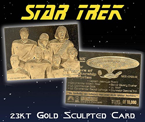 STAR TREK NEXT GENERATION Senior Officers Starship 23KT Gold Card #/10,000