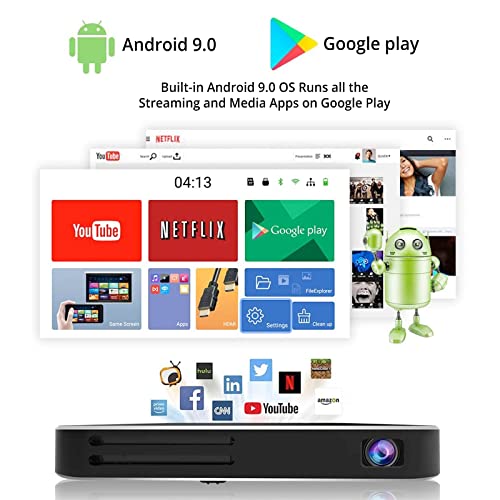 AKASO WT50 Mini Pocket Pico Projector, 1080P Movie Video DLP Portable