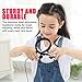 EINSKEY Kids Headphones with Panda Bear, Stainless Steel Adjustable Headband, Food-Grade Silicone Skin, Volume Limited Wired On-Ear Headset for Children Boys & Girls