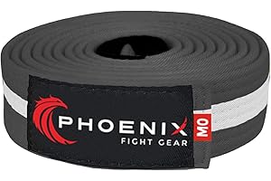Phoenix Fight Gear Adult BJJ Belt for Jiu Jitsu, Brazilian Jiu Jitsu Belt with Ranking Sleeve Bar, IBJJF Competition Approved