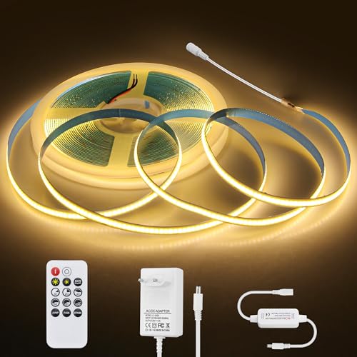 Aclorol COB LED Streifen 10M Warmweiss Selbstklebend Dimmbar für küche
