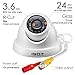 ZOSI 1000TVL CCTV Camera 24 IR LEDs Indoor Outdoor Day Night Vision 65ft Security Dome Color Camera for DVR Surveillance System (White)